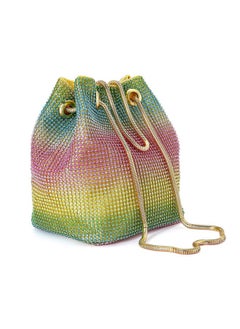 Ayliss Women'S Full Rhinestones Bucket Bag Mini Small Crossbody Shoulder Evening Shinny Bling Clutch Purse Bucket Handbag (Rainbow(Mini))  - Image 4