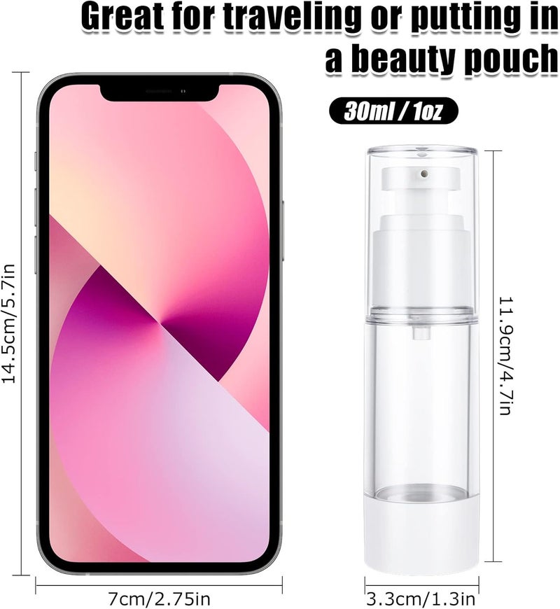 SENENQU 24 PCS 1 Oz 30ml Airless Pump Bottles Travel Size Empty Pump Bottle Lotion Container Refillable Cosmetic Pump Dispensers for Foundation Moisturizer Shampoo Toiletry - Image 2
