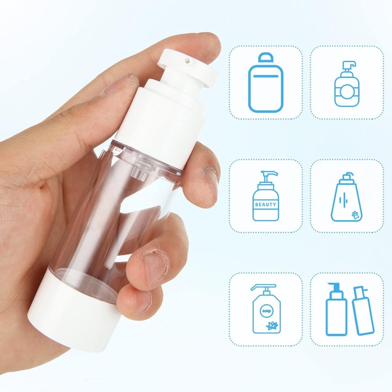 SENENQU 24 PCS 1 Oz 30ml Airless Pump Bottles Travel Size Empty Pump Bottle Lotion Container Refillable Cosmetic Pump Dispensers for Foundation Moisturizer Shampoo Toiletry - Image 4