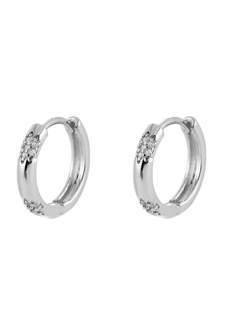 Zircon inlaid earrings for women, light luxury earrings, girl earrings, niche and exquisite earrings, silver jewelry  - Image 1