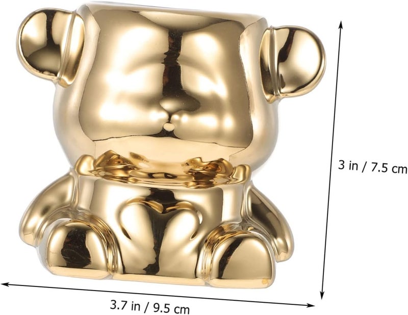 Practical design alternatives VOSAREA Gold Plated Ceramic Bear Utensil Holder Stylish Kitchen Cutlery Container for Home and Restaurant Convenient Spoon and Fork Organizer for Kitchen Decor Repeated use resistant selected material Durable versatile substance Integrated warehouse solution All storage space compatible Liquid tight joint All-round unified build Carefully engineered build Dense material Modern warehouse management Multi stock guarantee supply Universal design Space saving design picks Multi option design Lightweight Public demand affordable quality Easy hand assemble compatible Home & professional compatible Care processed raw material Closed & open space compatible Durability enhanced Storage burden minimized build Diverse use resistant crafted quality Transparent body Cross part assemble fit - Image 4