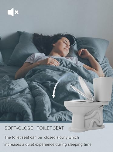 JINGZE Elongated Toilet Seat Adult/Child,Built-In Potty Training Seat, Soft Quiet Close Non-Slip Seat, Easy to Install & Clean,Magnetic Kids Seat and Cover for Elongated Oval Toilets,White - Image 5