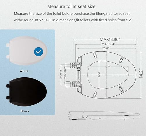 JINGZE Elongated Toilet Seat Adult/Child,Built-In Potty Training Seat, Soft Quiet Close Non-Slip Seat, Easy to Install & Clean,Magnetic Kids Seat and Cover for Elongated Oval Toilets,White - Image 3