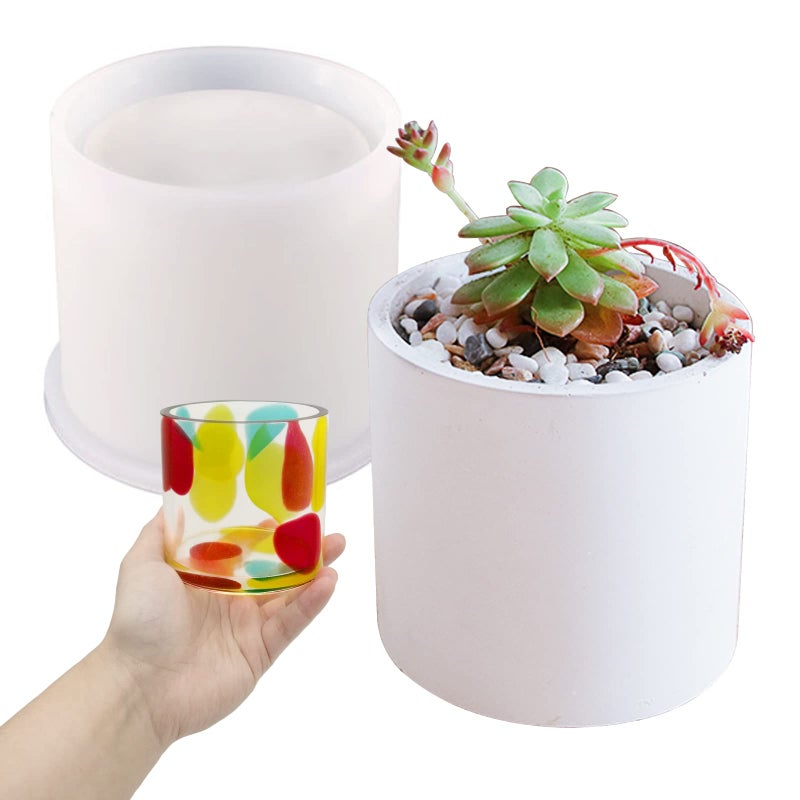 قالب سيليكون كبير لصب الخرسانة 295 مشروع قطر داخلي أسطوانة زراعة قالب وعاء زهور DIY منظمين إبوكسي جبس طين حرفة تخزين مجوهرات حامل تذكار ديكور منزلي