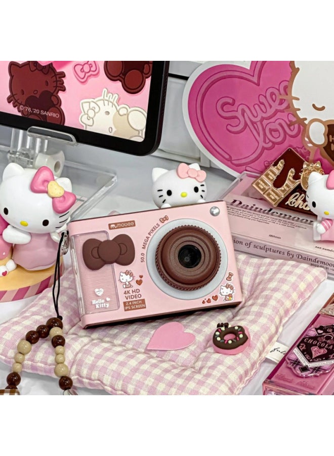 Generic Kt Cat Camera Student Birthday Gift Digital Camera Hd Pixels Can Take Pictures Men And Women Treasure Gift-Body Color:Pink Camera + Kt Cat Particles + Stickers + Handmade Packaging  - Image 2