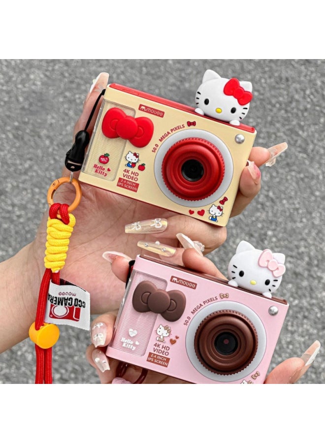 Generic Kt Cat Camera Student Birthday Gift Digital Camera Hd Pixels Can Take Pictures Men And Women Treasure Gift-Body Color:Pink Camera + Kt Cat Particles + Stickers + Handmade Packaging  - Image 5