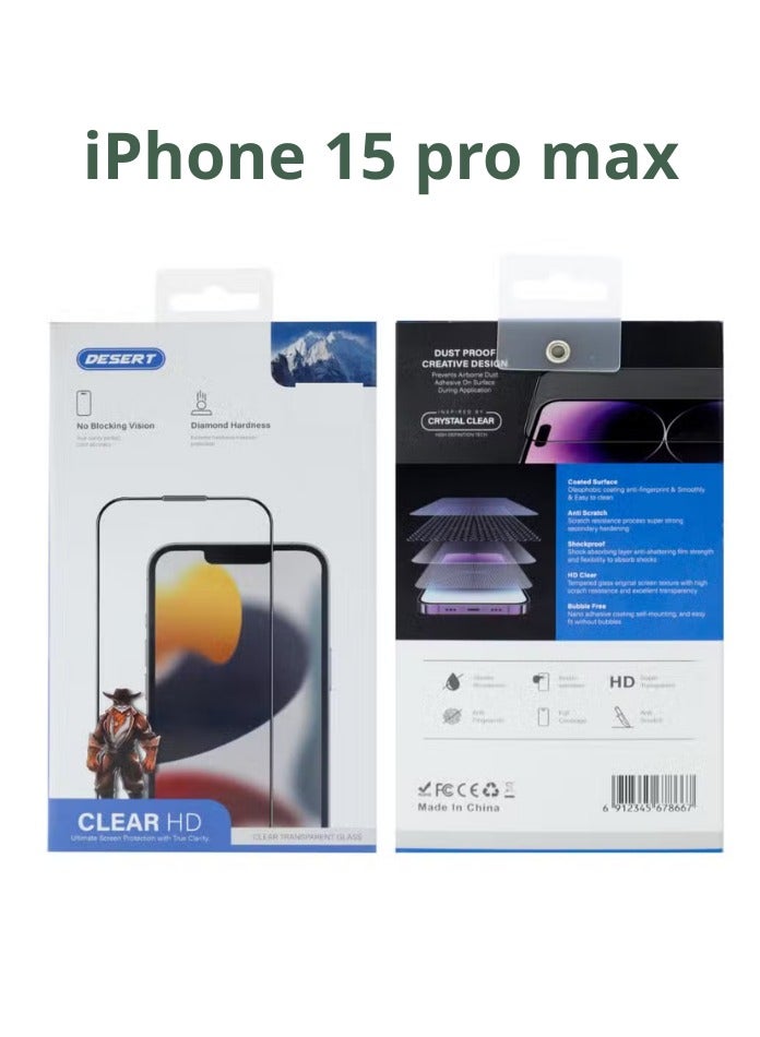 Desert Clear Screen Protector for iPhone 15 PRO MAX, Desert Diamond Hardness - Image 4