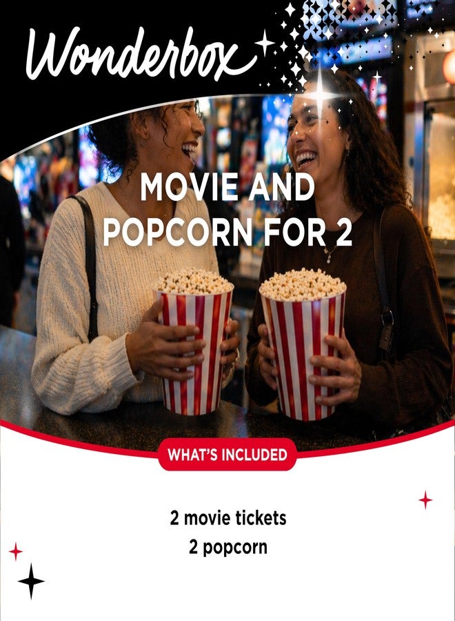 WONDERBOX AMC Movie Night Experience for 2, Gift Box with 2 Movie Tickets and 2 Popcorn, Valid at 550 Locations - Image 3