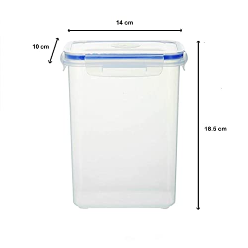 ENTITY Airtight Container Storage Set for Fridge, BPA Free Airtight Plastic Container for Kitchen Storage - 1550ml, Transparent (Pack of 3) - Image 2