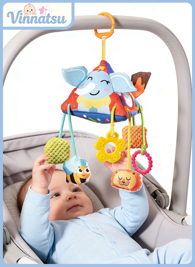Vinnatsu Baby Crib Mobile with Hanging Rattle Toys Crab Stroller Toy with Drawstring Clamp, Multifunctional Hanging Teether for Car Seat, Crib & Stroller Best Baby Gift for Newborns 0-6 Months - Image 1