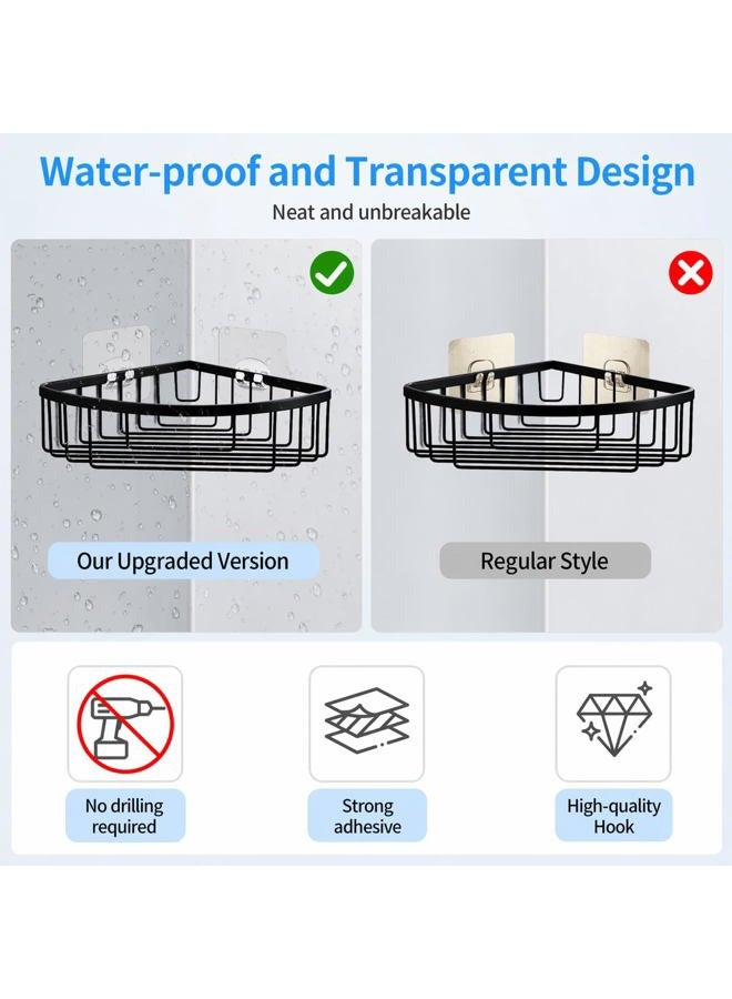 IOMDRWU Elegant Shower Caddy Adhesive Replacement, 6 PCS Strong Waterproof Adhesive Hooks and Strips for Shower Shelf and Bathroom Storage Shelf, No Drilling Also Fit Kitchen Rack - Image 4