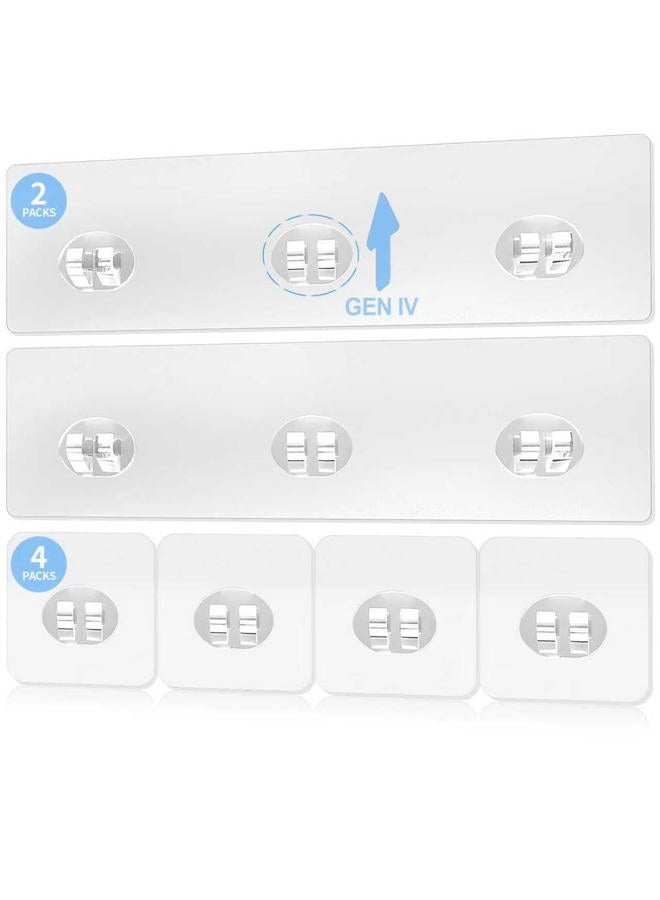 IOMDRWU Elegant Shower Caddy Adhesive Replacement, 6 PCS Strong Waterproof Adhesive Hooks and Strips for Shower Shelf and Bathroom Storage Shelf, No Drilling Also Fit Kitchen Rack - Image 1