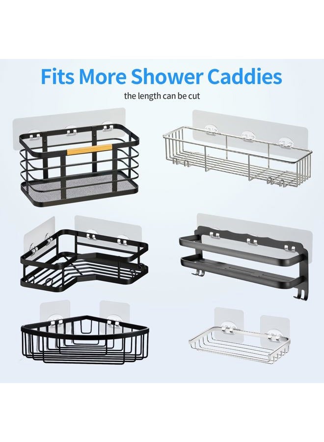 IOMDRWU Elegant Shower Caddy Adhesive Replacement, 6 PCS Strong Waterproof Adhesive Hooks and Strips for Shower Shelf and Bathroom Storage Shelf, No Drilling Also Fit Kitchen Rack - Image 5