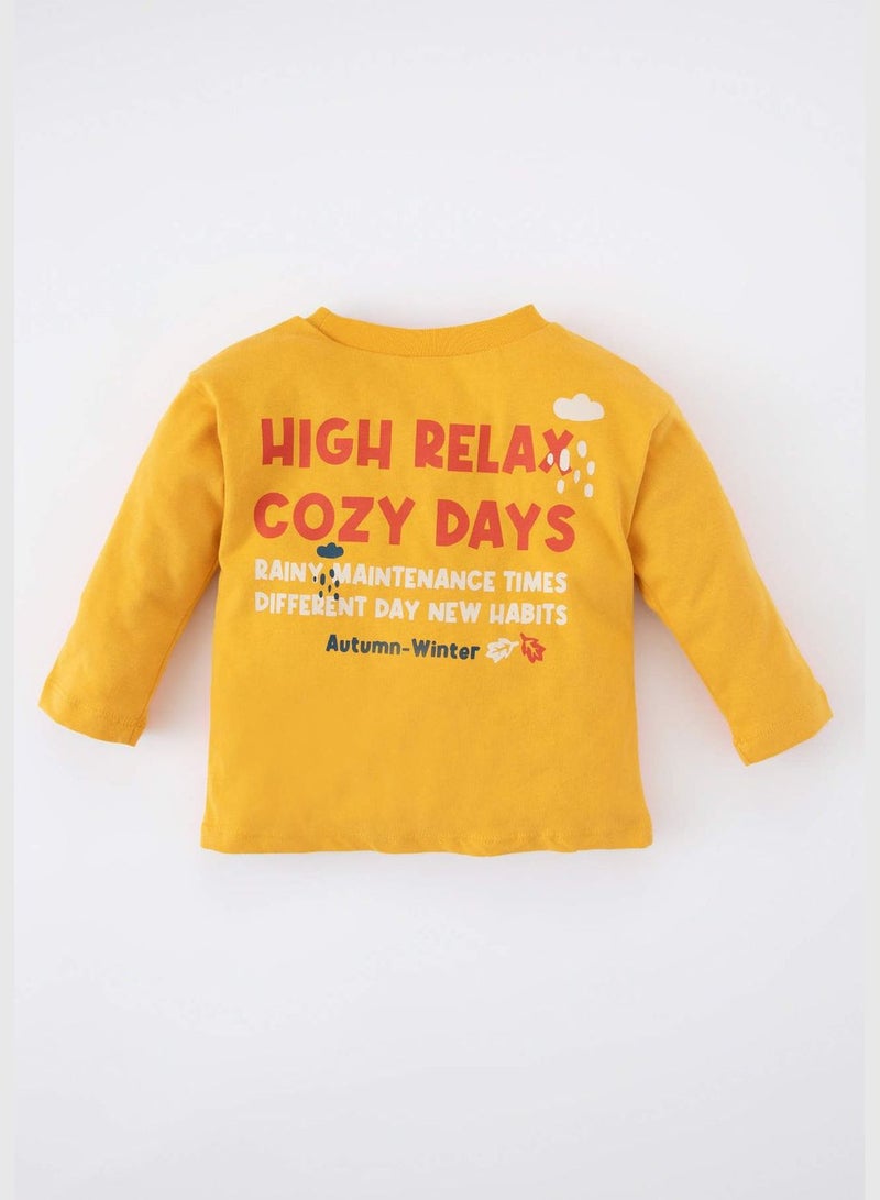 DeFacto BabyBoy Regular Fit Bike Neck Knitted Long Sleeve T-Shirt - Image 4