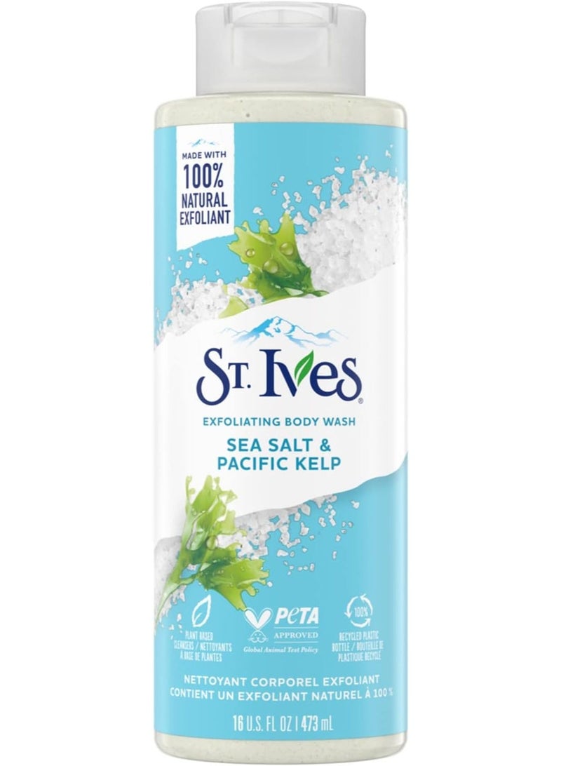 سانت آيفز عبوتان من غسول الجسم "سانت آيفز" (St. Ives) المقشر بملح البحر وطحالب المحيط الهادئ (2 × 473 مل) - Image 2