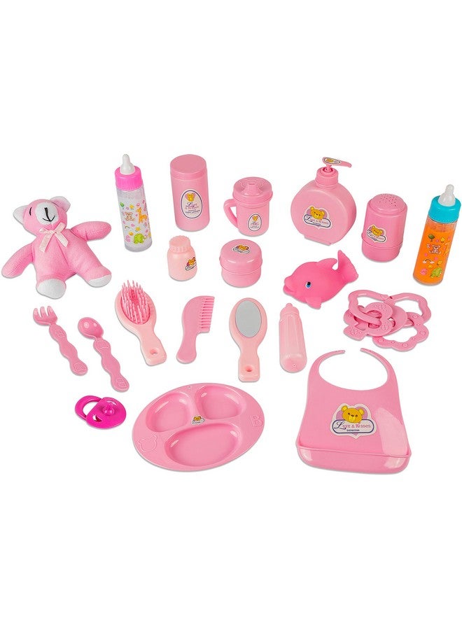 fash n kolor Doll Feeding Set ; Set Includes Baby Doll Doll Diapers Diaper Bag Magic Bottles Potty And Bath Toys ; 26 Changing And Other Accessories For 3+ Years Kids - Image 4