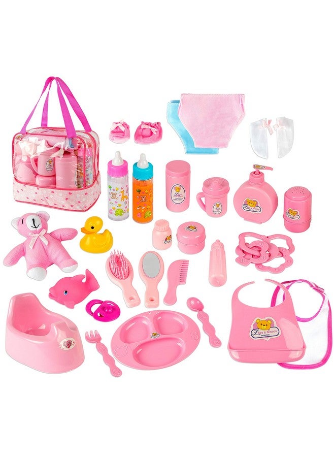 fash n kolor Doll Feeding Set ; Set Includes Baby Doll Doll Diapers Diaper Bag Magic Bottles Potty And Bath Toys ; 26 Changing And Other Accessories For 3+ Years Kids - Image 2