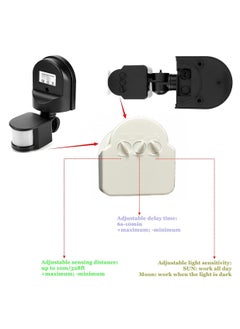 SYOSI Infrared Sensor Switch Infrared Motion Sensor 110V-240V Adjustable PIR Body Motion Infrared Sensor 10A Waterproof Detector Bulb Switch Black IP44 Protection Level  - Image 5
