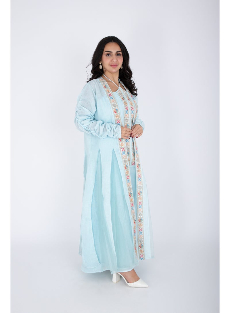 اكسا طقم أنيق مكون من قطعتين مع تطريز ملون - Image 2