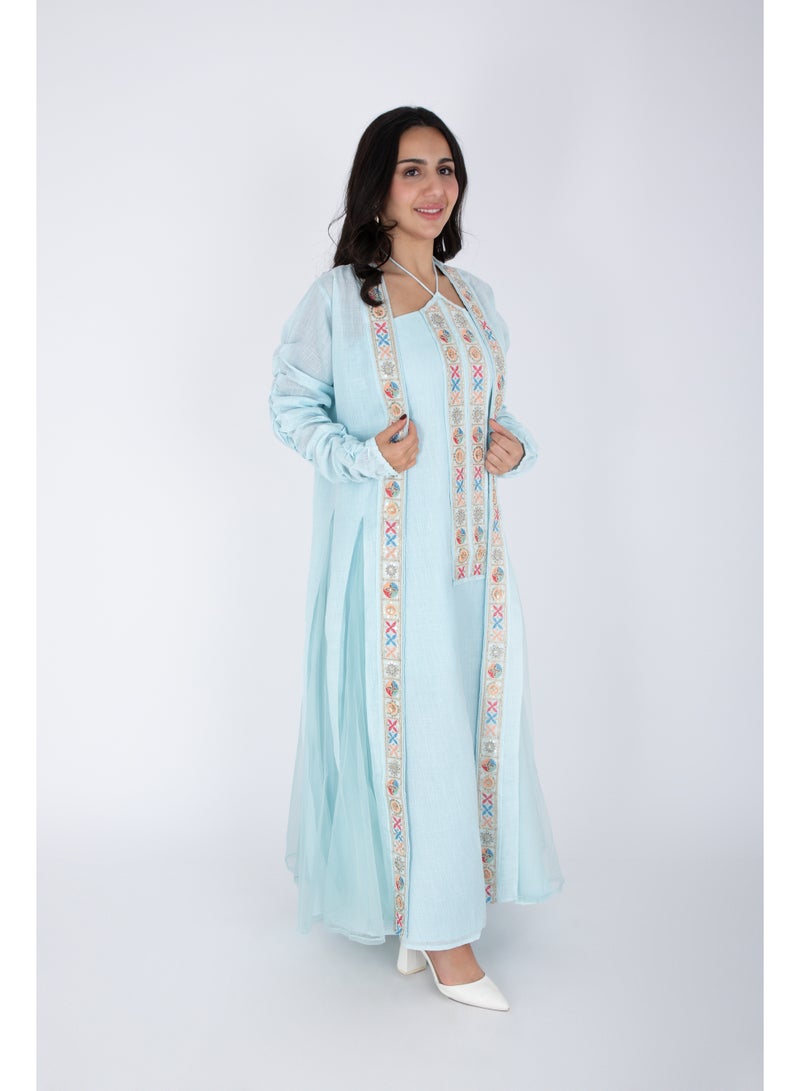 اكسا طقم أنيق مكون من قطعتين مع تطريز ملون - Image 4