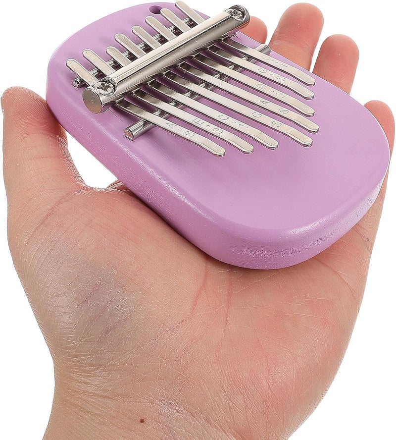 8-key Kalimba Thumb Piano Mini Portable Finger Piano with Purple Oval Shape Beginner-friendly with Full Accessories and Box for Music Creation - Image 4