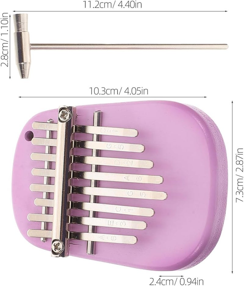 8-key Kalimba Thumb Piano Mini Portable Finger Piano with Purple Oval Shape Beginner-friendly with Full Accessories and Box for Music Creation - Image 2