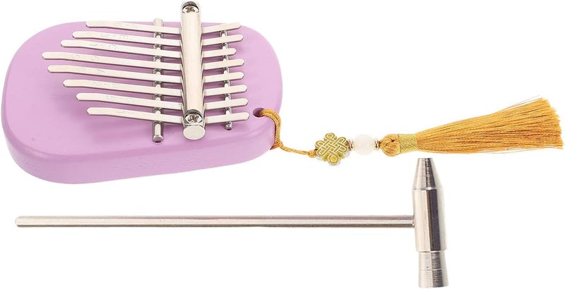 8-key Kalimba Thumb Piano Mini Portable Finger Piano with Purple Oval Shape Beginner-friendly with Full Accessories and Box for Music Creation - Image 1