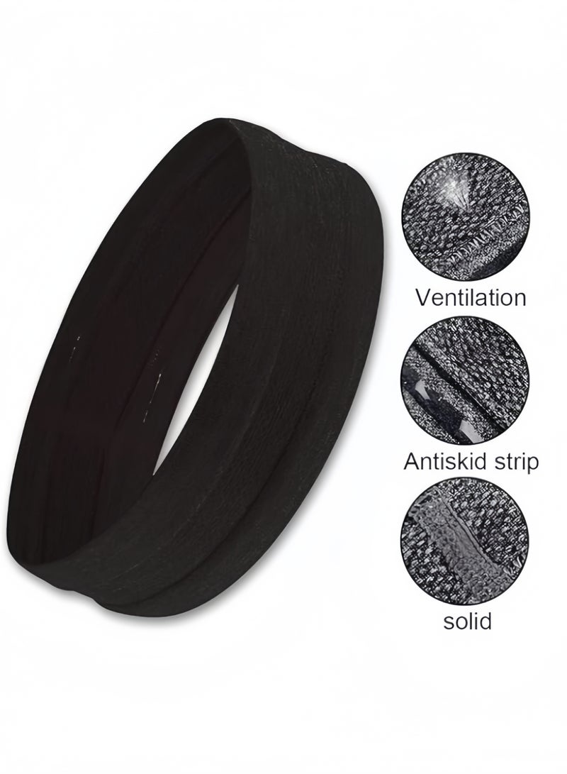 قطعتان من عصابات الرأس الرياضية للنساء، عصابات رأس سميكة مانعة للانزلاق تمتص العرق، عصابات رأس مرنة لليوجا والجري واللياقة البدنية والرياضات الأخرى تمتص الرطوبة - Image 3