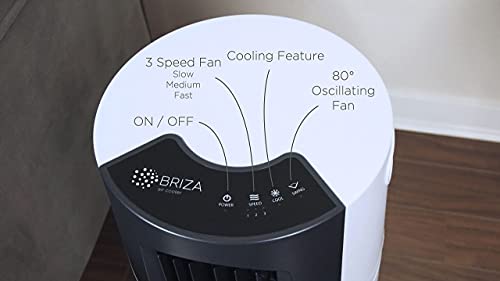 Briza Air Cooler,Evaporative Air Cooler,Swamp Cooler,Air Cooler Fan,Air Cooler for Room,Great for Livingroom, Bedroom, Office,8 Liter Water Tank,80° Swing Oscillation,Remote Included,3 Speed Fan - Image 5