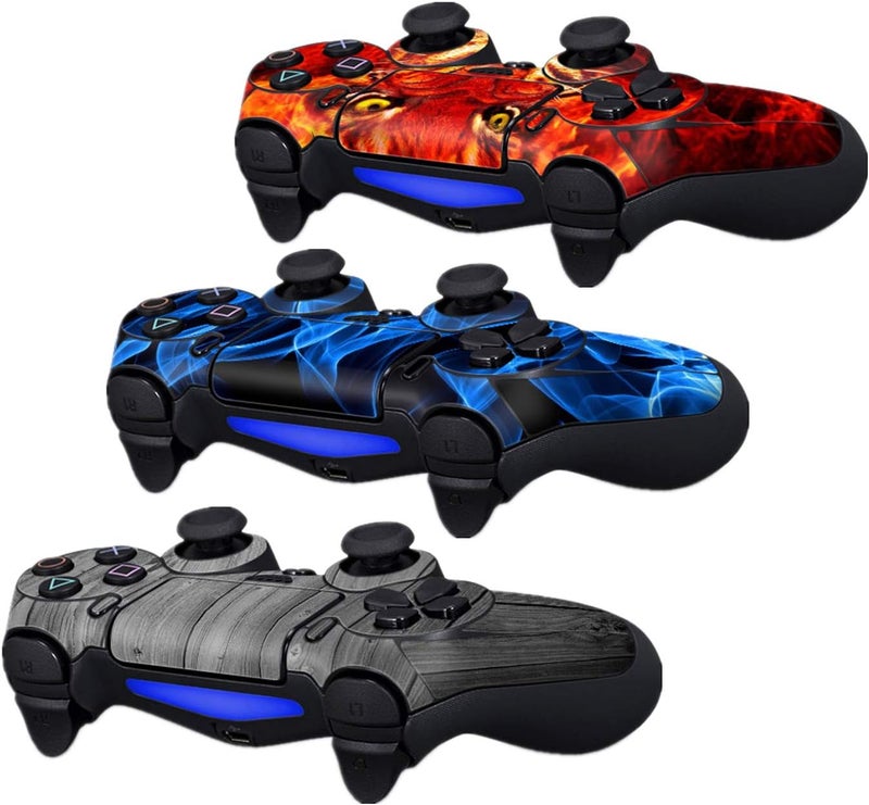 Oiokew غلاف لجهاز تحكم PS4، 3 قطع من ملصقات الفينيل الكاملة للجسم لجهاز بلاي ستيشن 4 (جهاز تحكم PS4 #1) مصمم بالتجربة - Image 2
