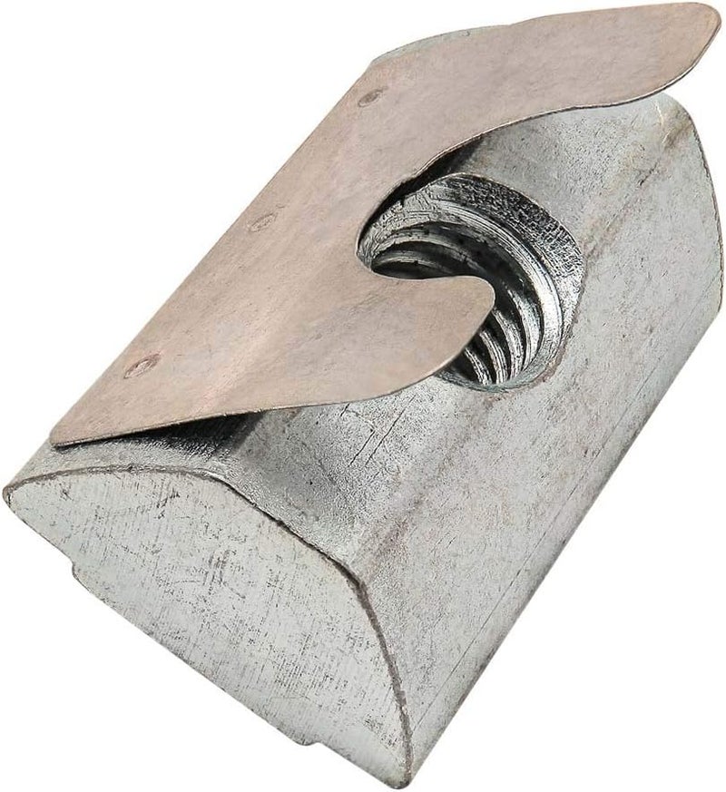 13033, 15 40 Series M6 x 1.0 Tall Self Aligning Roll in T-Nut with Spring Leaf Steel (10 Pack)