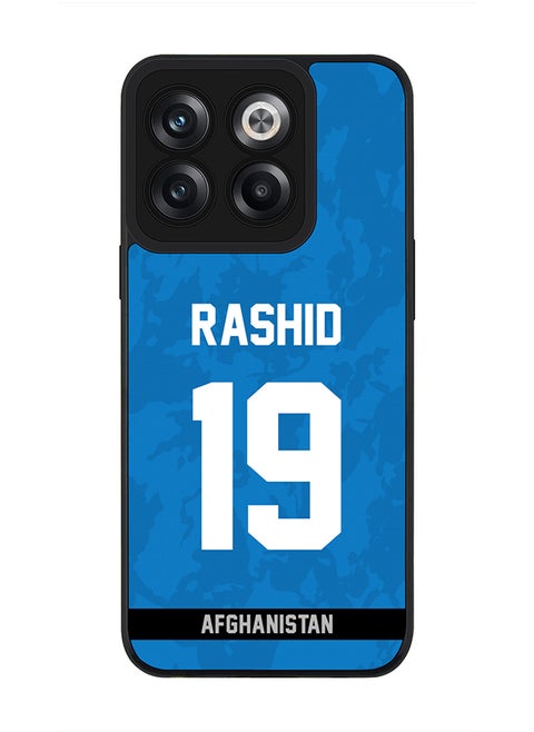 Rugged Black Edge Case for OnePlus 10T, Slim fit Soft Case Flexible Rubber Edges Thin Cover - Player Name - Rashid Khan, Jersey Number- 19
