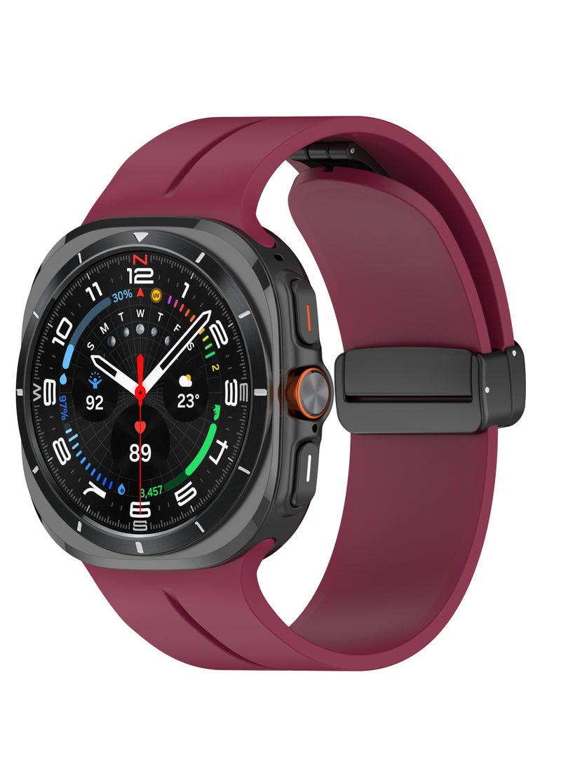 For Samsung Galaxy Watch7 Ultra Recessed magnetic folding buckle silicone strap wine red - pzsku/Z9B5AB7916DD13CE62E7FZ/45/_/1731662590/cbe7b25e-c135-4afe-b132-7215f029e5c4