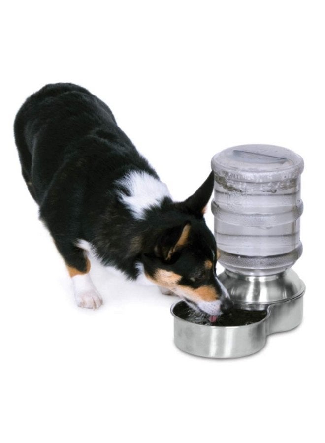 Petmate Stainless Steel Replendish Waterer, Small (24345S), 128 Ounces, Stainless - Image 1