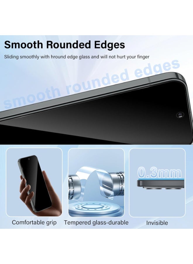 موز [2 Pack] Privacy Screen Protector for Google Pixel 10 Pro Anti-Spy 9H Tempered Glass, Full Coverage, Scratch Resistant,28 ° Full Screen Anti-peeping (Google Pixel 10 Pro) - Image 5