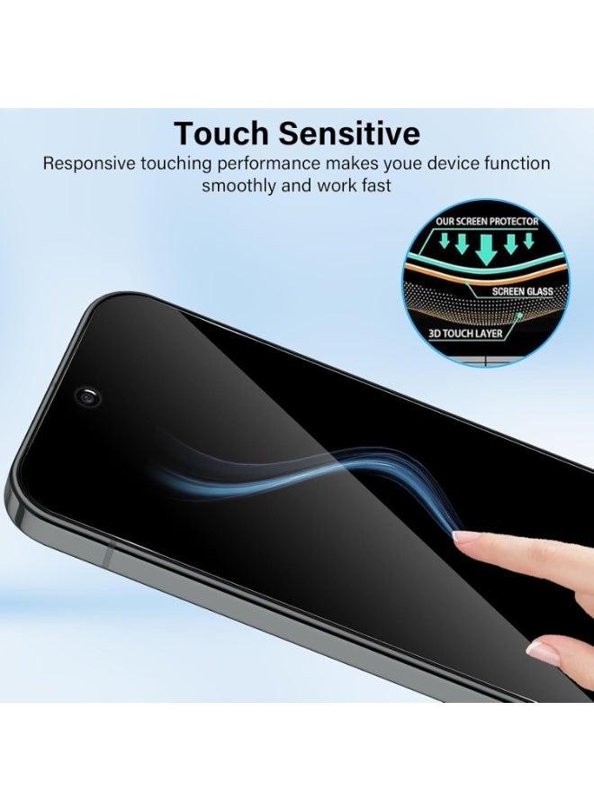 موز [2 Pack] Privacy Screen Protector for Google Pixel 10 Pro Anti-Spy 9H Tempered Glass, Full Coverage, Scratch Resistant,28 ° Full Screen Anti-peeping (Google Pixel 10 Pro) - Image 3