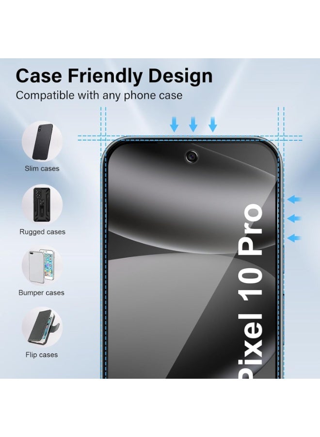 موز [2 Pack] Privacy Screen Protector for Google Pixel 10 Pro Anti-Spy 9H Tempered Glass, Full Coverage, Scratch Resistant,28 ° Full Screen Anti-peeping (Google Pixel 10 Pro) - Image 2