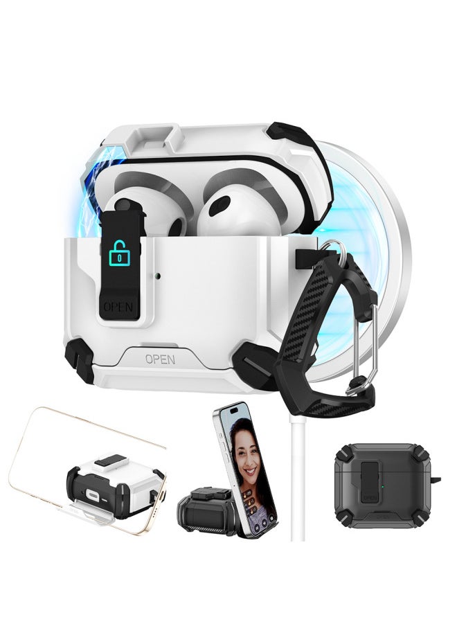 Generic - Airpods4 Protective Case Airpods Pro2 Generation Protective Case Apple Mobile Phone Holder Elastic Cover Earpiece Case-Color:Mint Green-Applicable Models:airpods 4 - Image 1