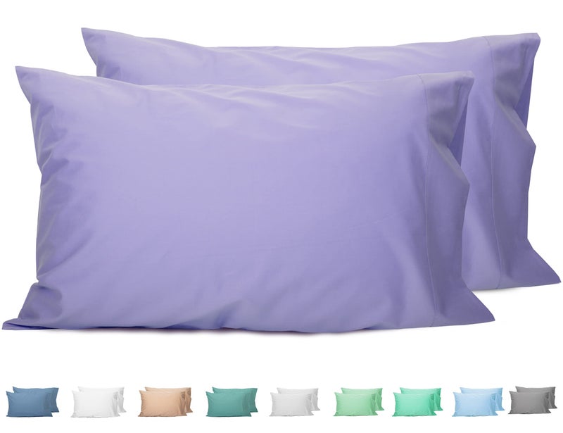 Sunflower Queen Pillowcases Set of 2, 100% Cotton Queen Pillow Cases 2, 20×30 inches Lavender, Soft and Breathable - Image 1