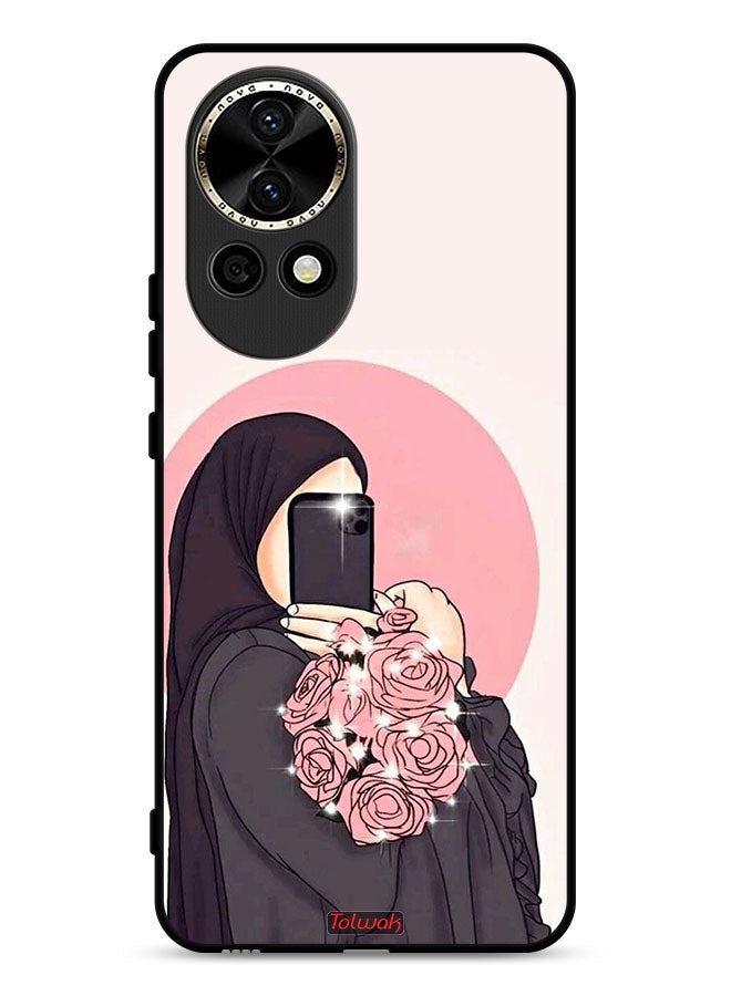 Tolwak Huawei nova 13 5G Protective Case Cover Making Selfies While Holding Flowers Art - Image 1