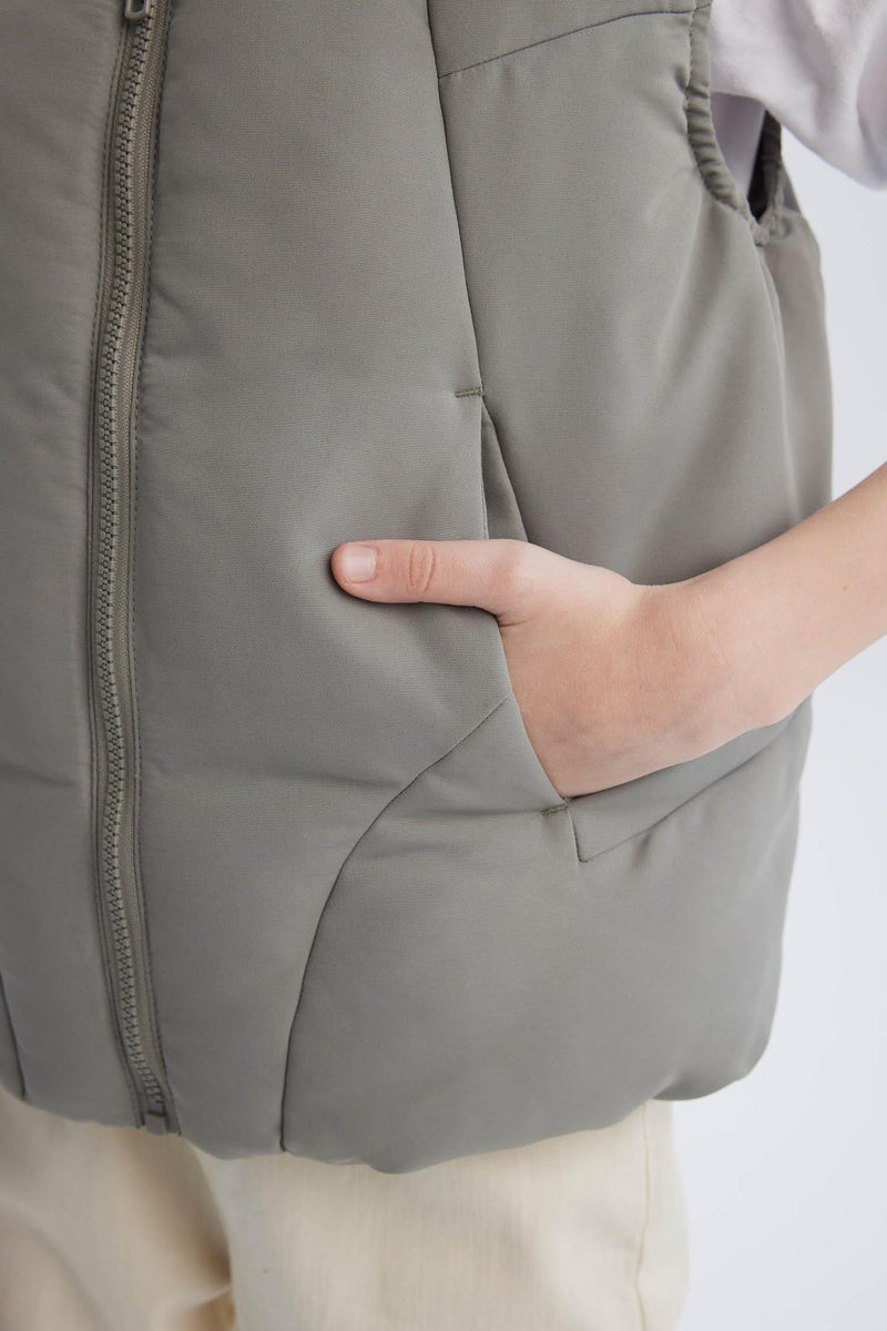 فيست بامب رمادي اولادي وتر بروف بياقة عالية