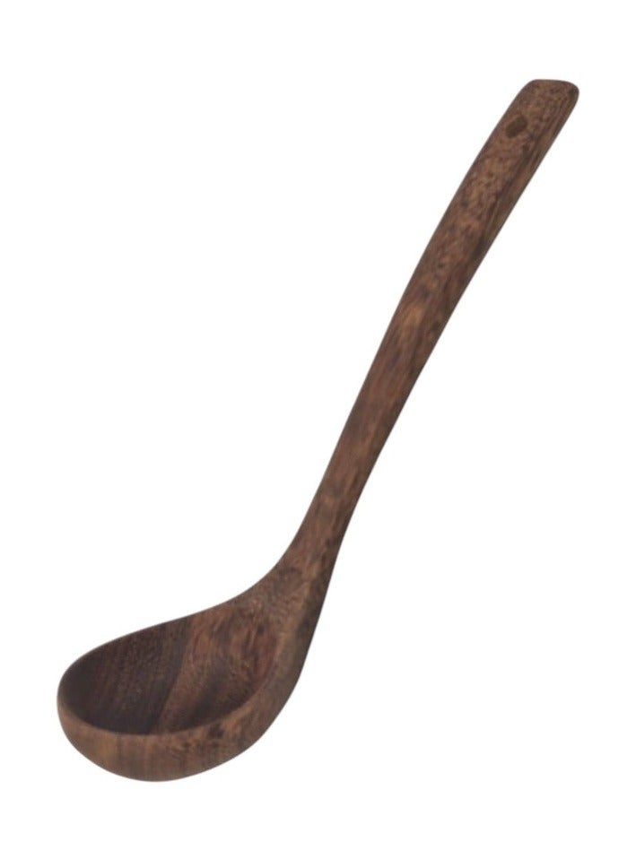 AKDC Wooden Ladle, Wooden Spoons, Wood Soup Spoon Serving Spoon with Comfortable Long Handle and Grain for Cooking, Serving and Stirring-27cmX8cm - Image 3