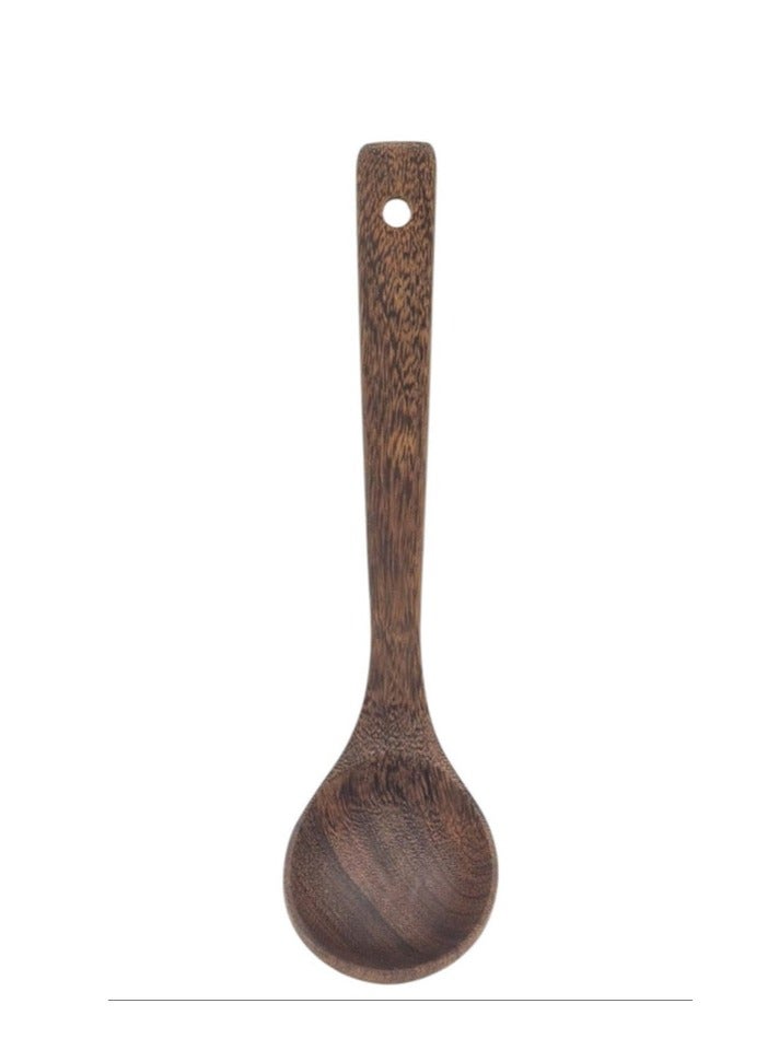AKDC Wooden Ladle, Wooden Spoons, Wood Soup Spoon Serving Spoon with Comfortable Long Handle and Grain for Cooking, Serving and Stirring-27cmX8cm - Image 2