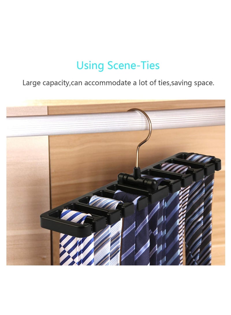 Zikra Belt Rack, 2pcs Belt Hanger Tie Holder Homeware Closet Organizer with Stainless Steel 360¬∞ Swivel Hook for Belts Ties Scarves - Image 2