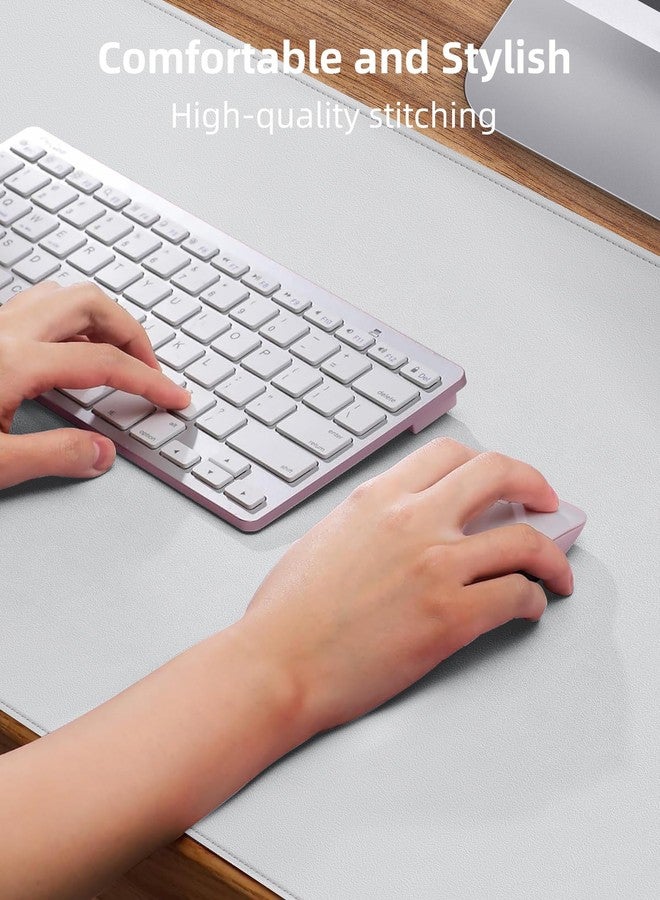 AFIING Leather Desk Pad Protector, Mouse Pad, Office Mat, Non-Slip PU Leather Blotter, Laptop Pad, Waterproof Writing Pad for Office and Home (White, 31.5" x 15.7") - Image 3