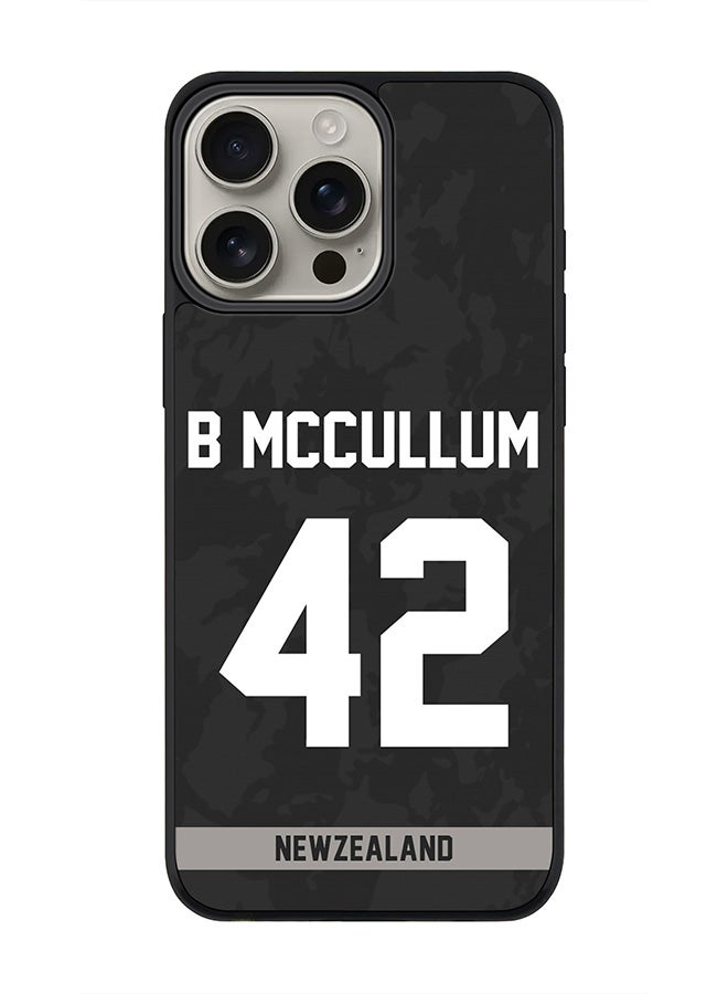 Stylizedd For iPhone 16 Pro Max Case [Compatible with MagSafe] Slim Magnetic cover Phone Case iPhone 16 Pro Max -New Zealand Brendon McCullum Jersey No 42 - Image 1
