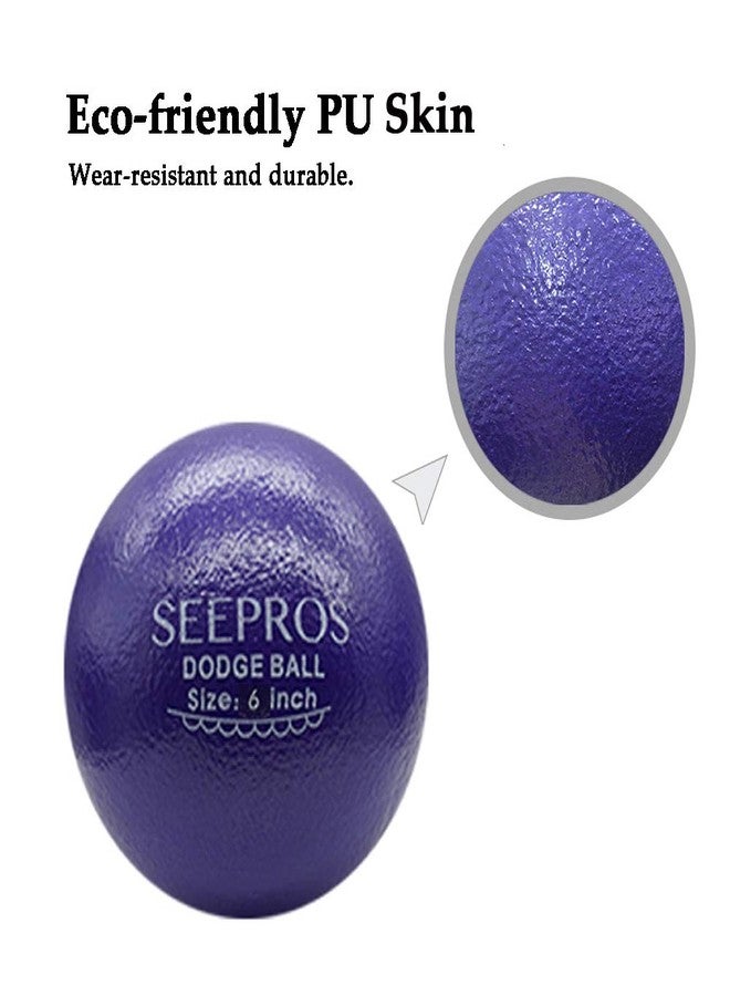 SEEPROS Foam Dodgeball Set - Soft Skin, Low Bounce, Set of 6 with Mesh Storage Bag for Kids and Adults(6 inch) - Image 4
