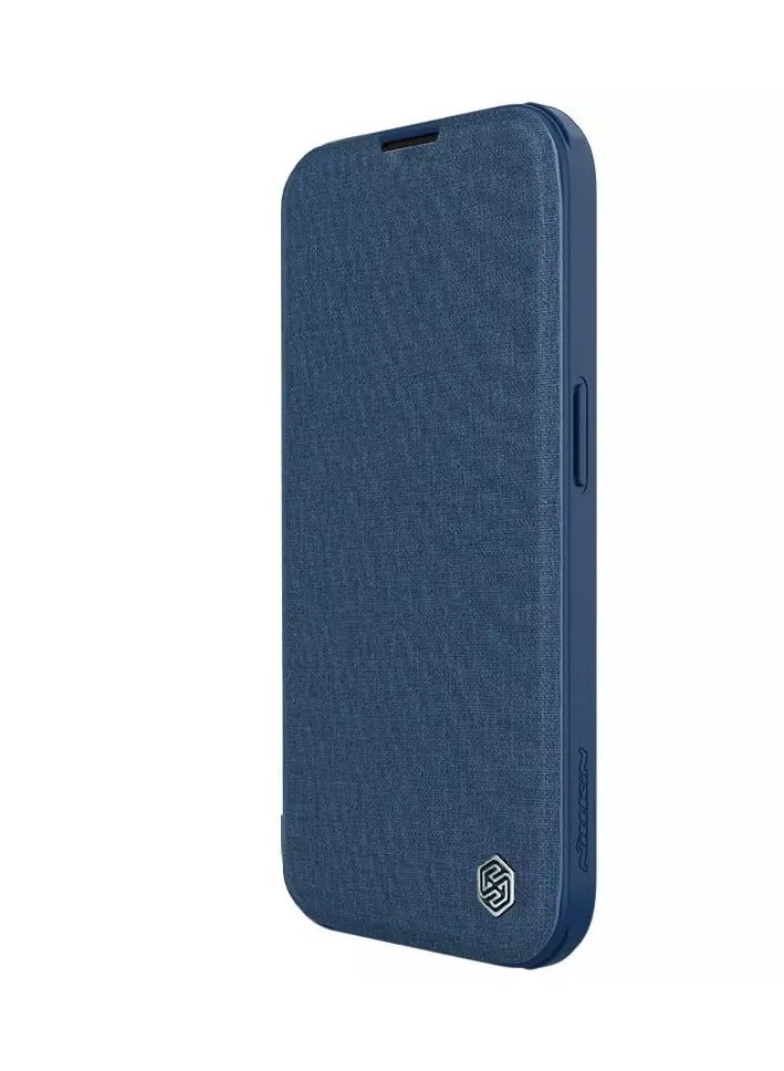 Nillkin Qin Pro Plain Leather + Cloth case for Apple iPhone 15 Pro 6.1 (2023)-Blue - Image 2