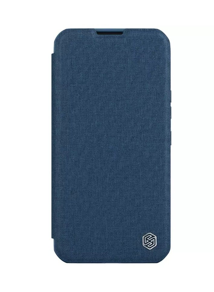 Nillkin Qin Pro Plain Leather + Cloth case for Apple iPhone 15 Pro 6.1 (2023)-Blue - Image 4