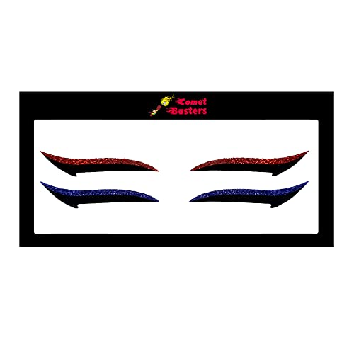 Comet Busters Glitter Red and Blue Eyeliner Stickers (EL046) - Image 2